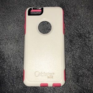 White and Pink Otterbox case for iPhone 6